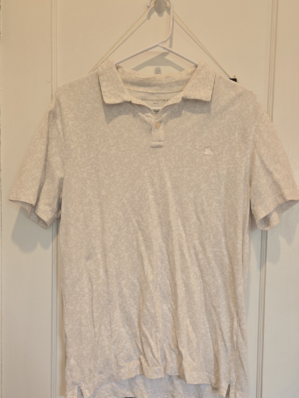Banana Republic Men's Light Beige  & White Polo | M Tall
